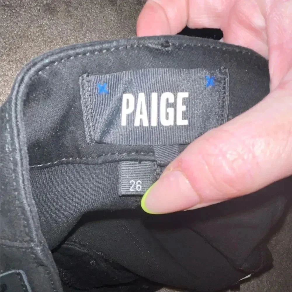 PAIGE COATED MAYSLIE JOGGER BLACK FOG LUXE COATING SIZE 26 - Picture 4 of 13